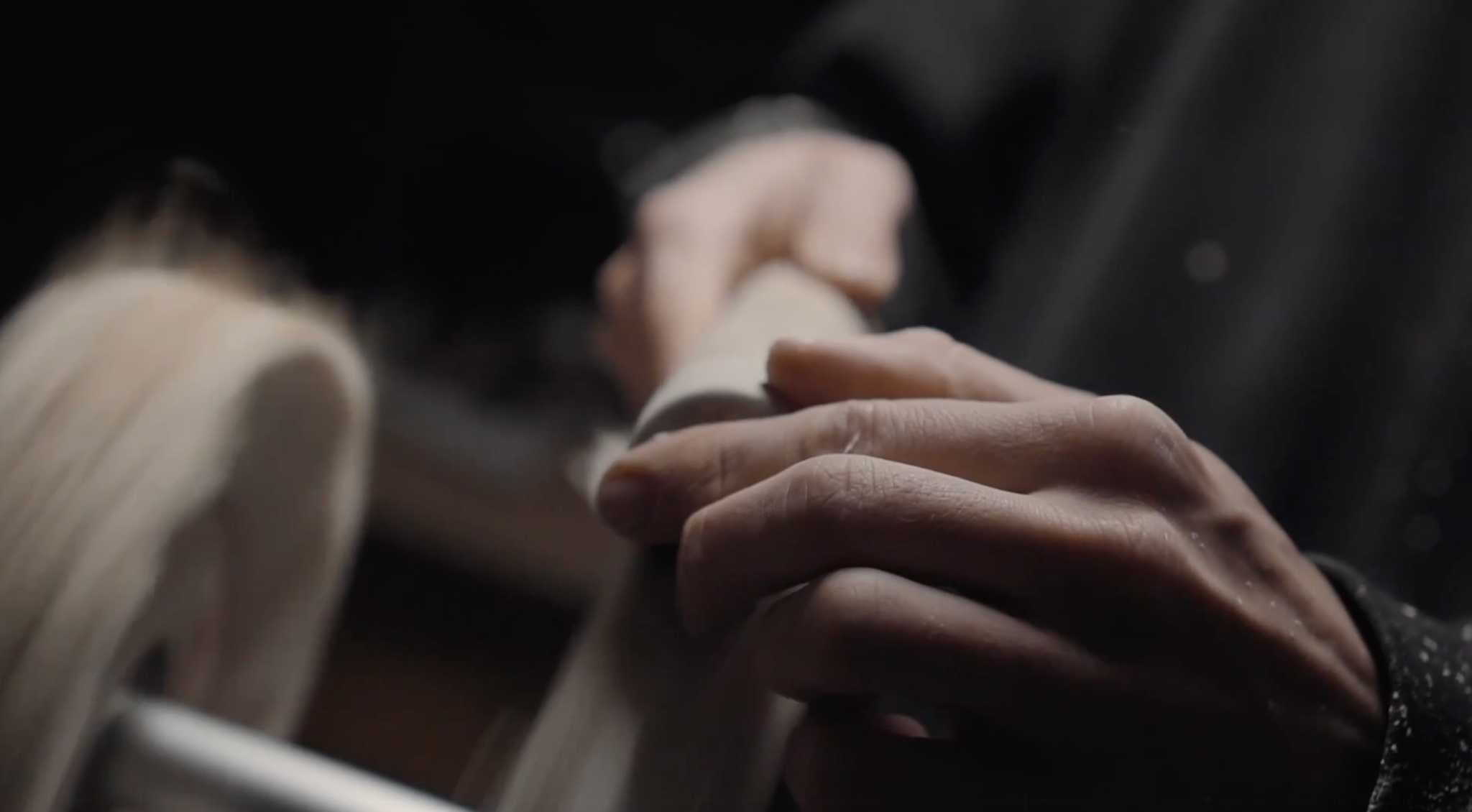 Woodworking process with flame in the studio