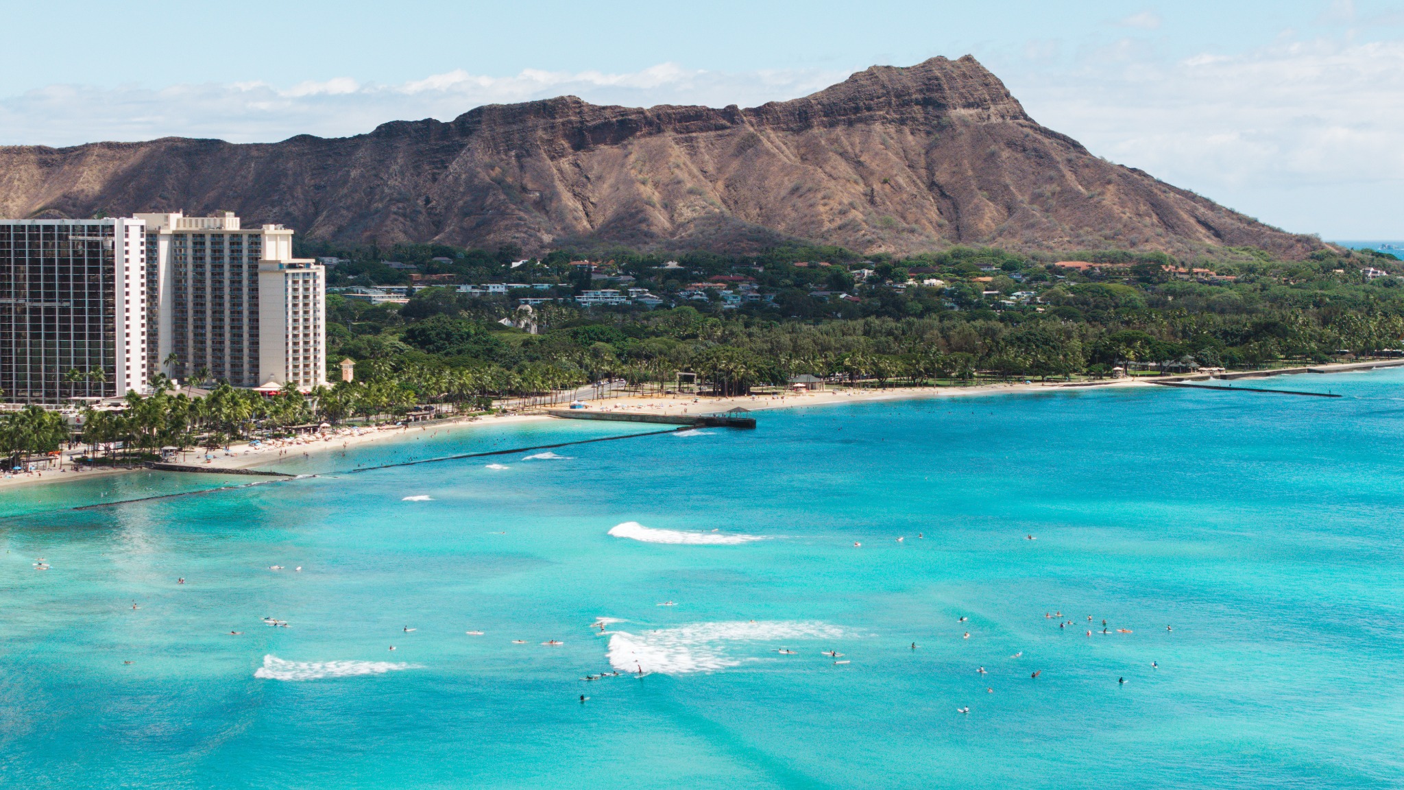 Waikiki coastline and Diamond Head