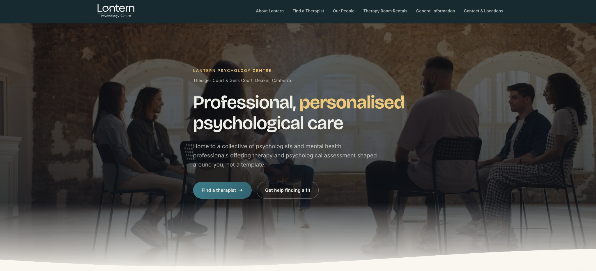 Lantern Psychology Centre homepage preview